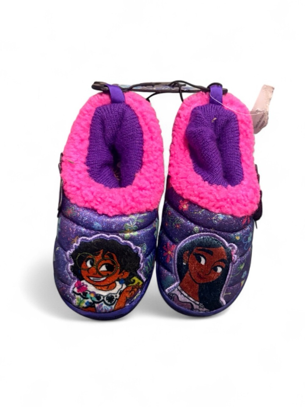 Purple & Pink Kids One-Piece Slippers with Character Print